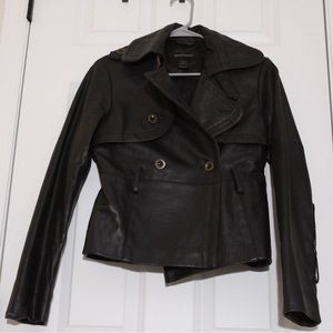 MODA INTERNATIONAL Women's Cropped Leather Blazer